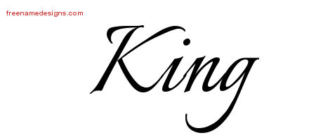 Calligraphic Name Tattoo Designs King Free Graphic - Free Name Designs