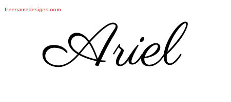 Classic Name Tattoo Designs Ariel Printable - Free Name Designs