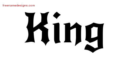 Gothic Name Tattoo Designs King Download Free - Free Name Designs