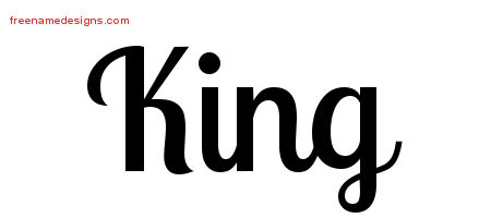 Handwritten Name Tattoo Designs King Free Printout - Free Name Designs
