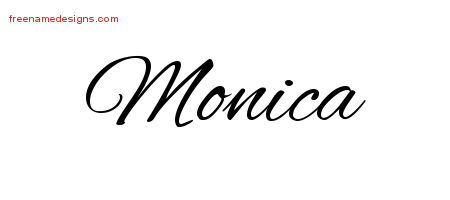 monica name cursive tattoo designs lettering vintage freenamedesigns