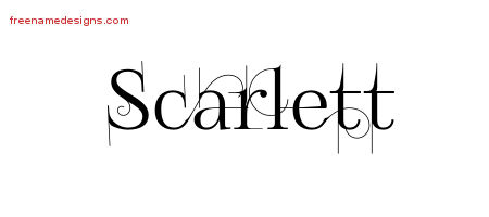 scarlett name tattoo designs decorated tag