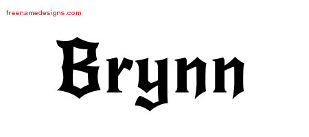 Gothic Name Tattoo Designs Brynn Free Graphic Free Name Designs