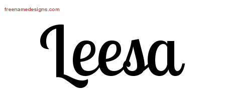 Handwritten Name Tattoo Designs Leesa Free Download - Free Name Designs