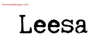Typewriter Name Tattoo Designs Leesa Free Download - Free Name Designs