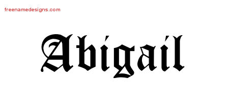 Blackletter Name Tattoo Designs Abigail Graphic Download