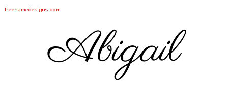 Classic Name Tattoo Designs Abigail Graphic Download