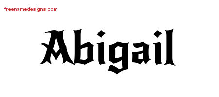 Gothic Name Tattoo Designs Abigail Free Graphic