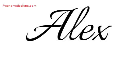 Calligraphic Name Tattoo Designs Alex Download Free - Free Name Designs
