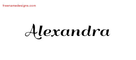 Alexandra A bold and italic style art deco name design available as a free ...