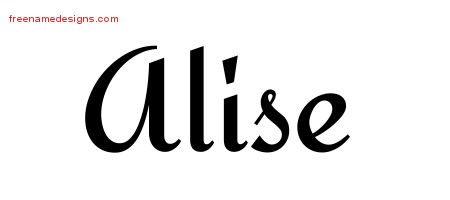 Calligraphic Stylish Name Tattoo Designs Alise Download Free