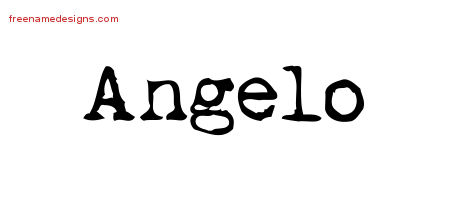 Vintage Writer Name Tattoo Designs Angelo Free