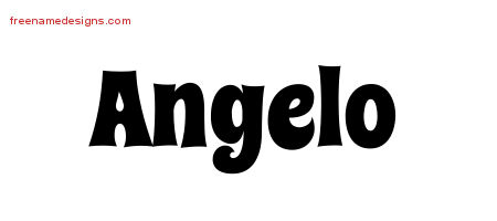 Groovy Name Tattoo Designs Angelo Free Lettering