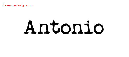 Vintage Writer Name Tattoo Designs Antonio Free Lettering