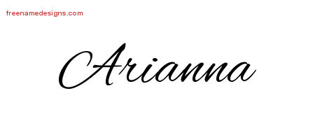 how to write ariana in cursive