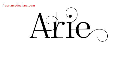 arie name designs tattoo decorated