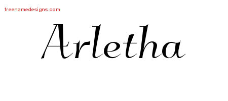 Elegant Name Tattoo Designs Arletha Free Graphic