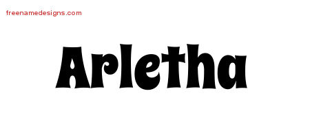 Groovy Name Tattoo Designs Arletha Free Lettering