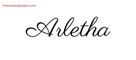 Classic Name Tattoo Designs Arletha Graphic Download