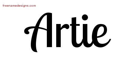 Handwritten Name Tattoo Designs Artie Free Download