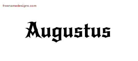 Gothic Name Tattoo Designs Augustus Download Free