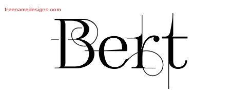 Decorated Name Tattoo Designs Bert Free Lettering