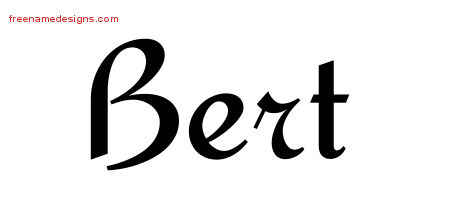Calligraphic Stylish Name Tattoo Designs Bert Free Graphic
