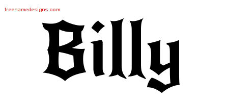 Gothic Name Tattoo Designs Billy Download Free