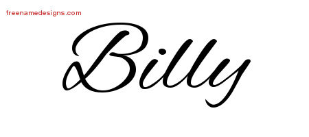Cursive Name Tattoo Designs Billy Free Graphic