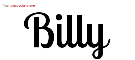 Handwritten Name Tattoo Designs Billy Free Download