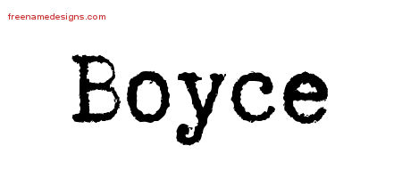 Typewriter Name Tattoo Designs Boyce Free Printout