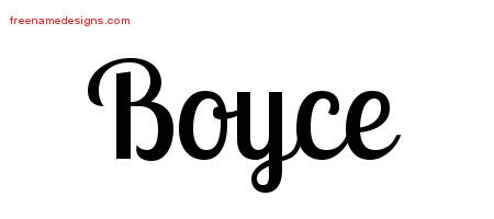 Handwritten Name Tattoo Designs Boyce Free Printout