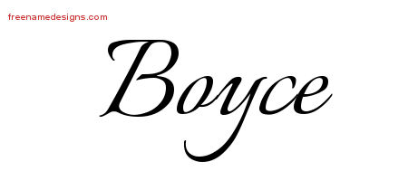 Calligraphic Name Tattoo Designs Boyce Free Graphic