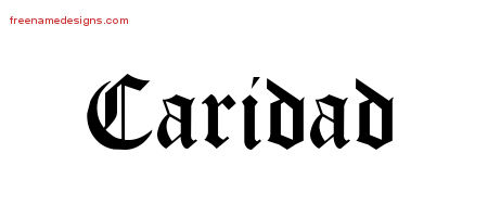 Blackletter Name Tattoo Designs Caridad Graphic Download