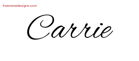 carrie name cursive designs tattoo