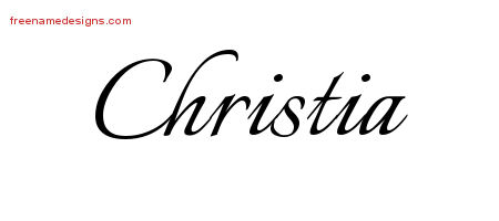 Calligraphic Name Tattoo Designs Christia Download Free