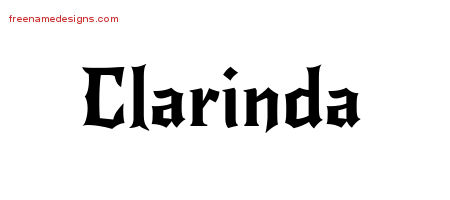 Gothic Name Tattoo Designs Clarinda Free Graphic