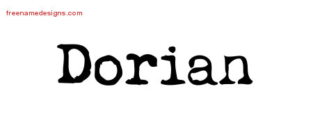 Vintage Writer Name Tattoo Designs Dorian Free Lettering