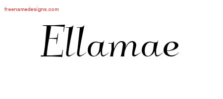 Elegant Name Tattoo Designs Ellamae Free Graphic