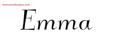 Elegant Name Tattoo Designs Emma Free Graphic