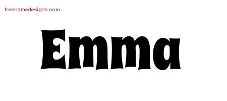 Groovy Name Tattoo Designs Emma Free Lettering
