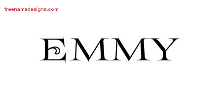 Flourishes Name Tattoo Designs Emmy Printable