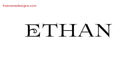 ethan name designs tattoo flourishes graphic printable freenamedesigns
