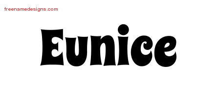 Groovy Name Tattoo Designs Eunice Free Lettering