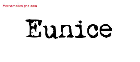 Vintage Writer Name Tattoo Designs Eunice Free Lettering