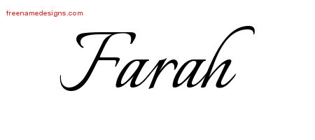 farah name tattoo designs calligraphic freenamedesigns