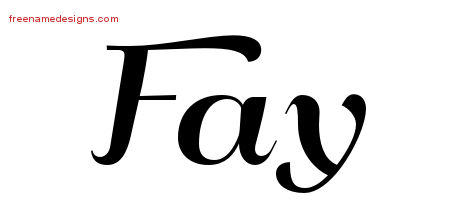 Art Deco Name Tattoo Designs Fay Printable