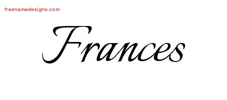 Calligraphic Name Tattoo Designs Frances Free Graphic
