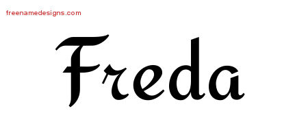 Calligraphic Stylish Name Tattoo Designs Freda Download Free