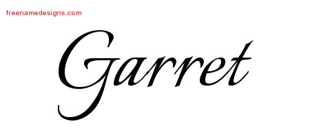 Calligraphic Name Tattoo Designs Garret Free Graphic